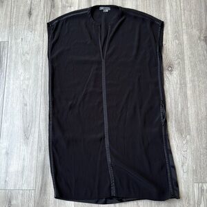 Vince Boxy Mini Dress with Piping and Pockets